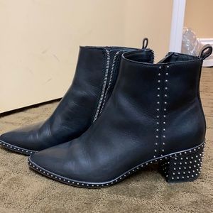 Black booties with studs